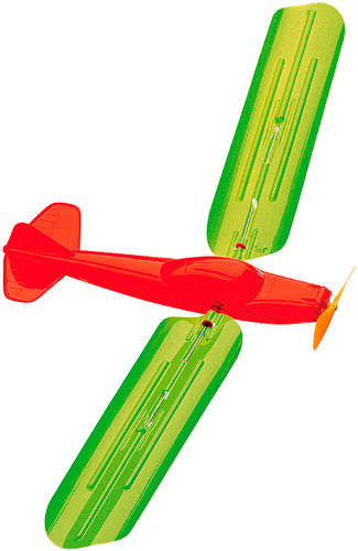 Balsapuusta ja ranskalaisesta Vilacista valmistettu styroksi kuminauhalla ajettava lentokone - 3 väriä