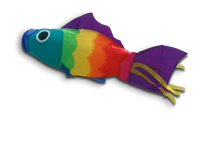 Sateenkaarikala Belgian Didakitesilta / Tuulisukka / Tuulisukka / Tuulipussi - Fish Wind Sack - WAVE - Vindstrut / Vindkon / Vindsocka