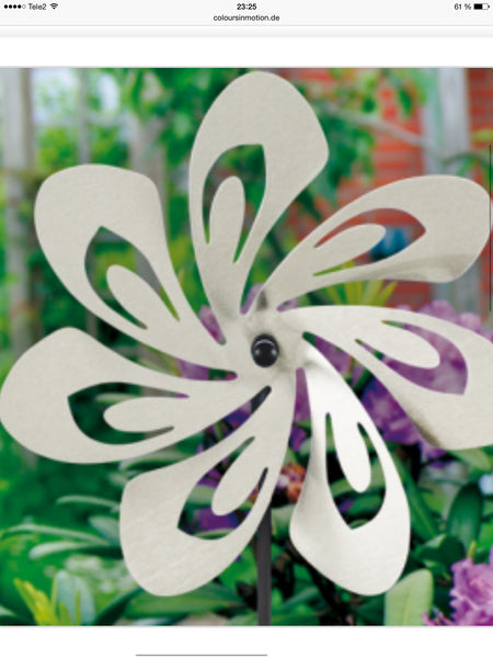 Wind Swirl ruostumaton läpinäkyvä kukka Ø28cm ruostumatonta terästä - valmistettu Saksassa / Windrat / Wind Wheel