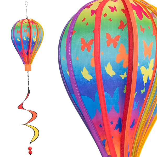 Pieni Butterfly kuumailmapallospiraali - riippuva tuulipeli - Satorn Balloon spiraali 17x28cm
