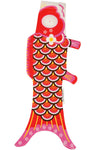 Koinobori Akai (kamelianpunainen) 45cm Japanin kalalippu / Madame Mo France (鯉 幟 / Perinteinen japanilainen strutsi / tuulisukka)