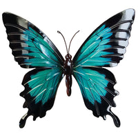 Metalliseinien koristelu Sininen Morphology Butterfly, 35cm. Perhonen seinäkoristelu.