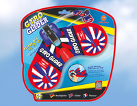 Gyro Glider - Kevyt heittolentokone, joka heittää gyropyörillä - saksalainen Günther Flugspiele.