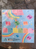 Origamipaperi 15x15cm ruudullisia värikkäitä kuvioita (oma tuonti Taiwanista/Japanista)