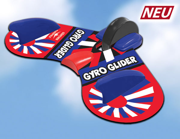 Gyro Glider - Kevyt heittolentokone, joka heittää gyropyörillä - saksalainen Günther Flugspiele.