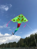 Gul-anka-deltadrake med svans i flera glada färger - Exklusiv Drake från www.Drake.nu